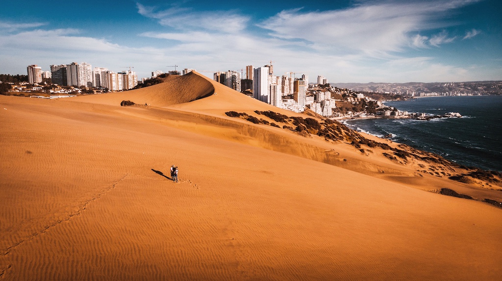 Large sand dune at the Concon Dunes near Vina del Mar
